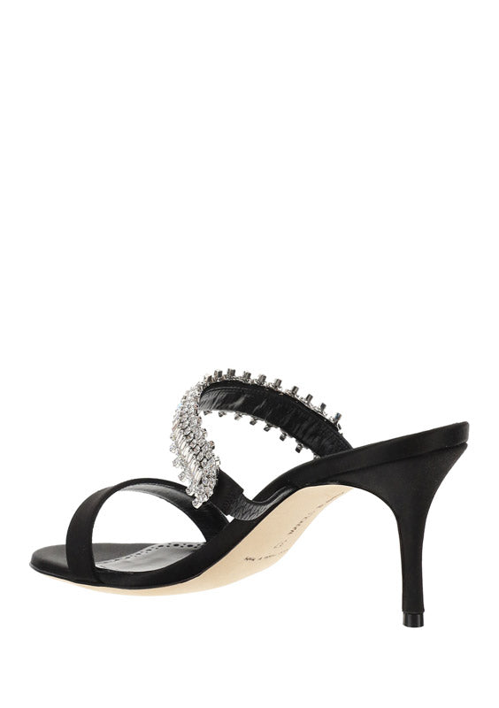 Sako Satin 70 Sandals - Black