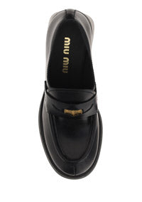 Leather Penny Loafers - Black