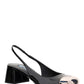 Patent Leather Slingback Pumps - Black.