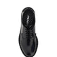 Brushed-Leather Derby Shoes - Black