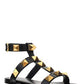 Roman Stud Flat Calfskin Sandal - Black