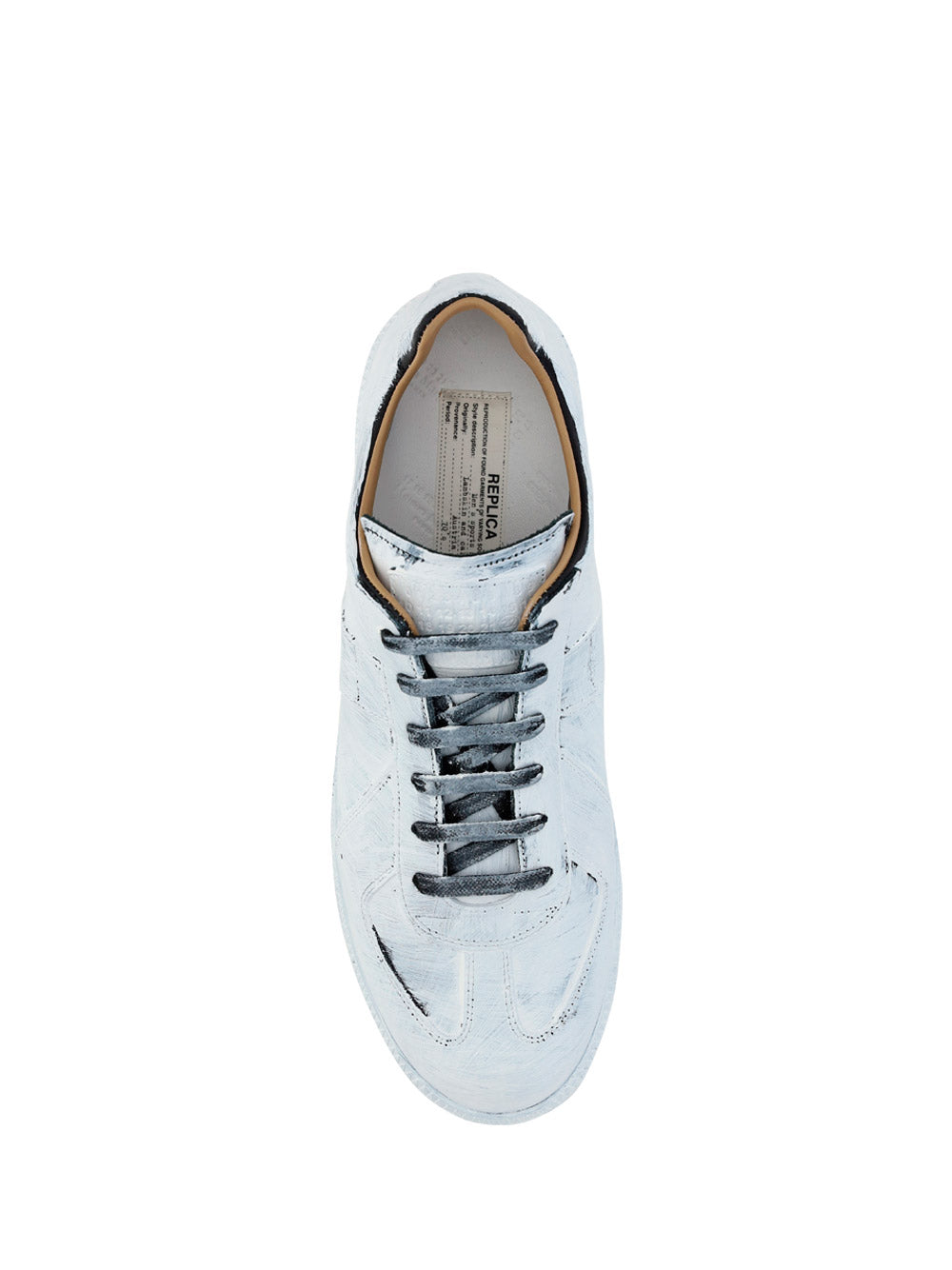 Painted Replica Leather Sneaker - White/Black