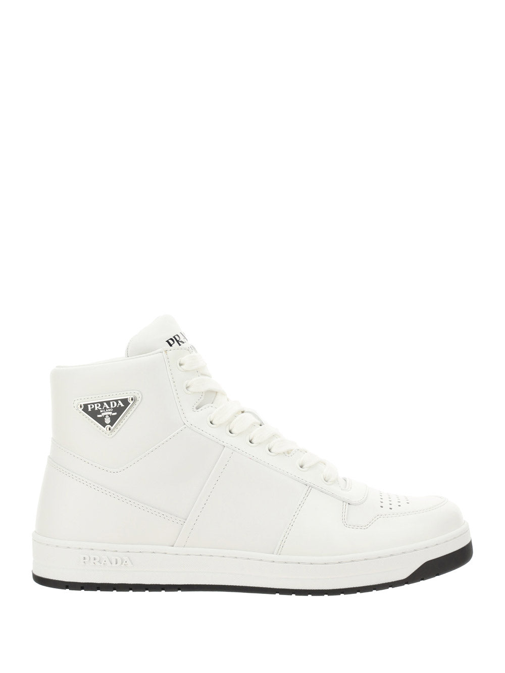 Leather High-Top Sneakers - White