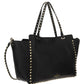 Medium Grainy Calfskin Rockstud Bag - Black