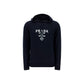 Logo Knit Hooded Sweater - Navy.