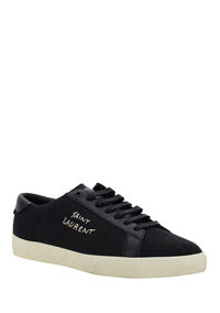 Court Classic SL/06 Embroidered Sneakers In Canvas And Smooth Leather - Black