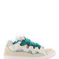 Leather Curb Sneakers - Pink / Turquoise