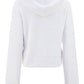 Rhinestone Sprayed Logo Hoodie - White