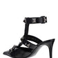 Roman Stud Patent Leather Sandals - Black