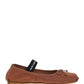 Satin Ballerinas - Cocoa Brown