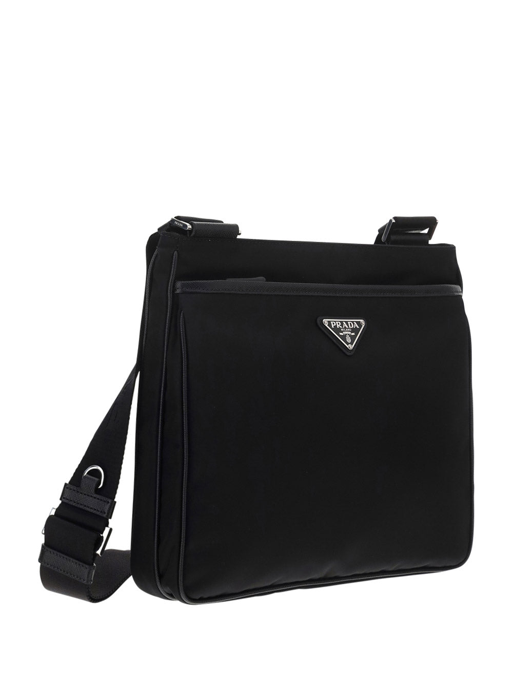Re-Nylon and Saffiano Shoulder Bag - Black