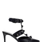 Roman Stud Patent Leather Sandals - Black