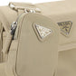 Re-Nylon and Saffiano Leather Shoulder Bag - Beige