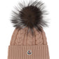 Beanie With Pom Pom - Blush Pink