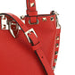 Rockstud Grainy Calfskin Small Tote - Red