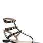 Rockstud Calfskin Flat Flip-Flop Sandal - Black