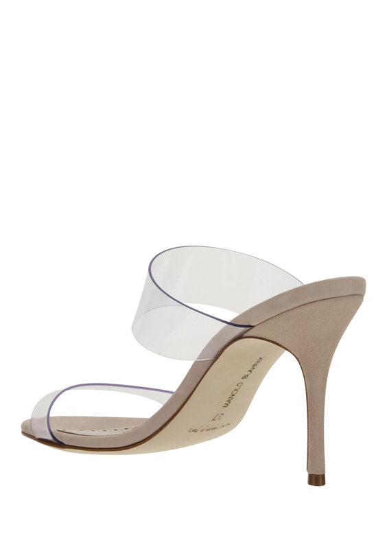 Scolto PVC Open Toe Mules - Beige.
