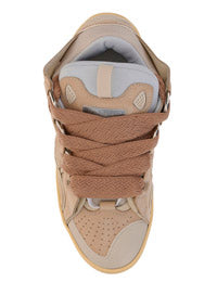 Leather Curb Sneakers - Dusty Pink/Brown