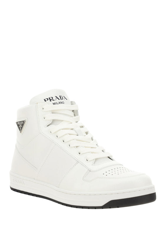 Leather High-Top Sneakers - White