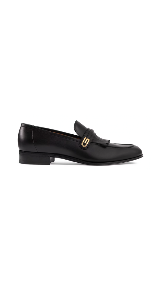 Men's Loafer with Mirrored G - Black