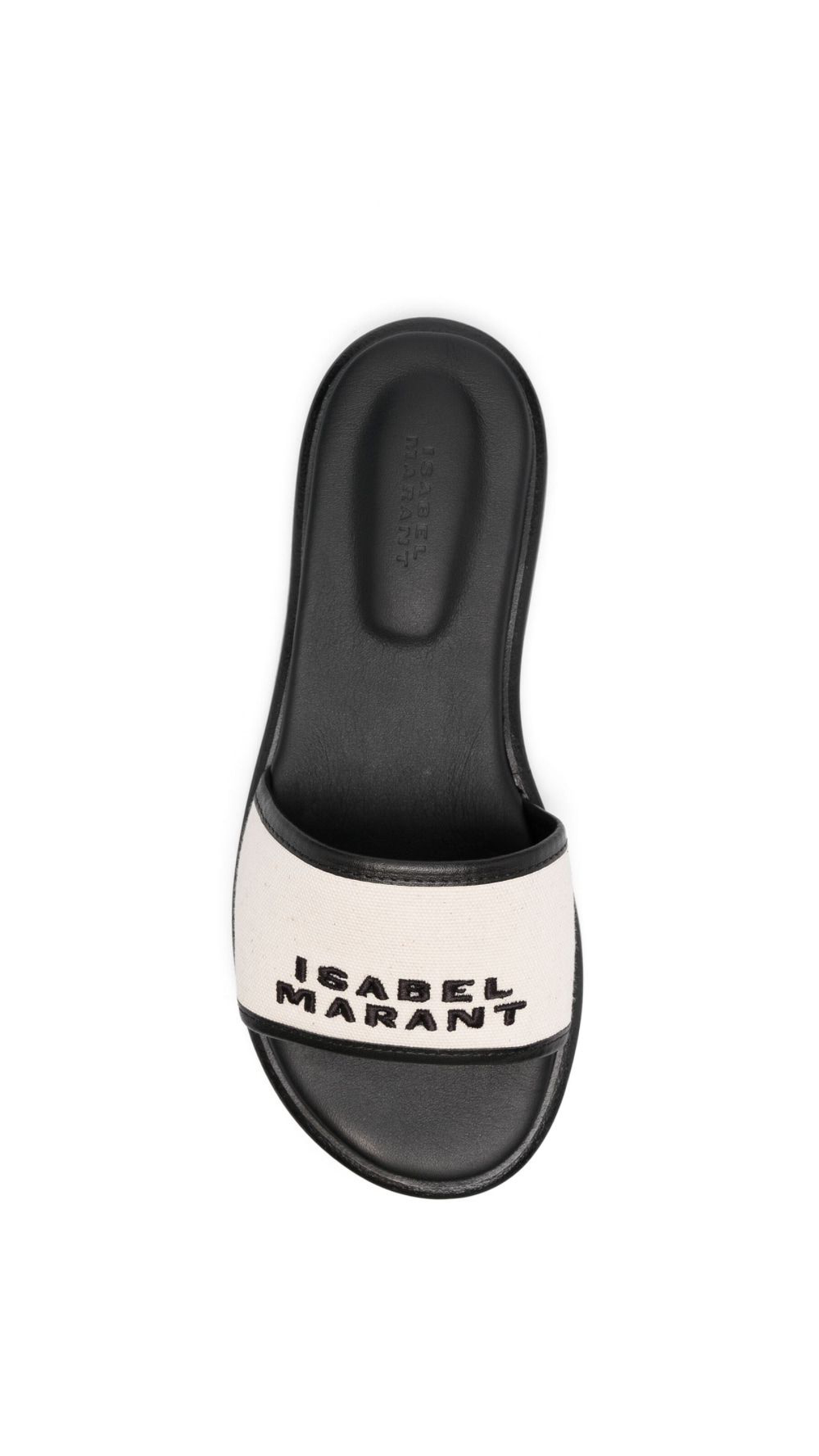 Vikee Cotton Logo Sandal - Ecru/Black