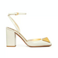 One Stud Pump in Patent Leather 90MM - Light Ivory