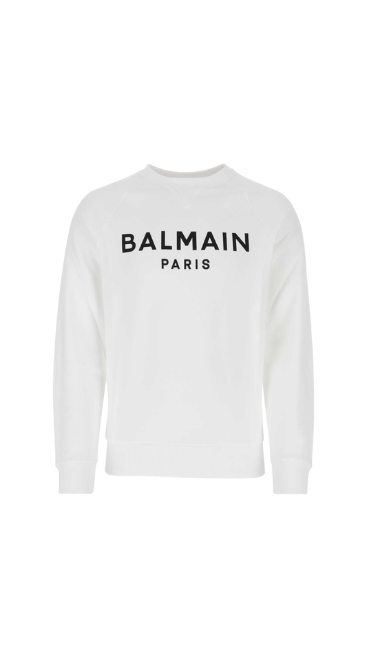 Cotton Printed Logo Sweatshirt - White