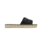 Quilted Nappa Leather Espadrille Slides - Black