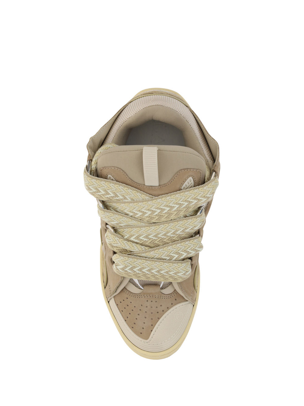 Leather Curb Sneakers - Ecru