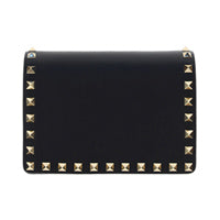 Rockstud Chain Pouch in Calfskin Leather - Black