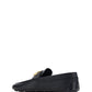 Vlogo Signature Grainy Calfskin Driving Shoe - Black/Gold