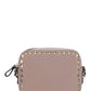 Small Rockstud Crossbody Bag in Grainy Calfskin Leather - Poudre