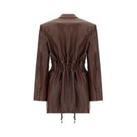 Irbid Leather Blazer Dress - Brown