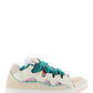 Leather Curb Sneakers - Pink / Turquoise