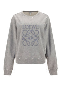 Distressed Anagram Sweatshirt in Cotton - Grey Melange