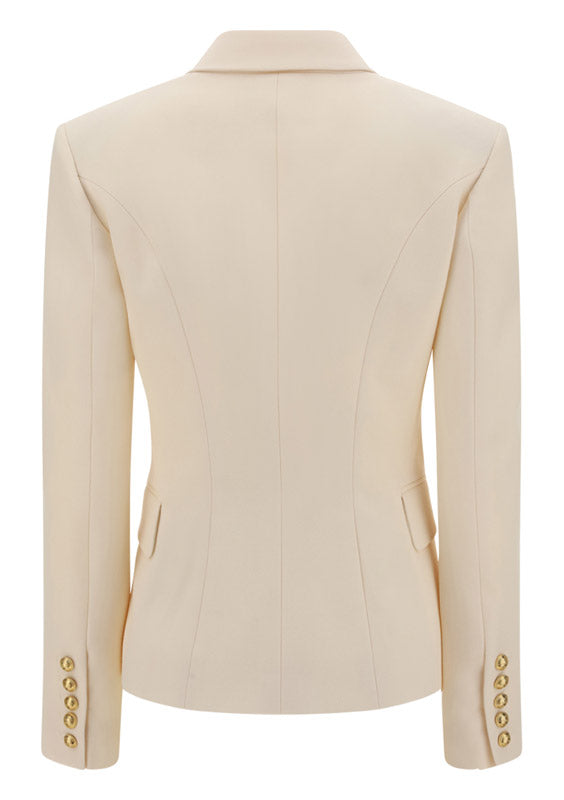 Grain de Poudre Double-Breasted Jacket - White