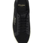 Court Classic SL/06 Embroidered Sneakers In Canvas And Smooth Leather - Black