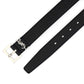 Cassandre Belt with Square Buckle in Smooth Leather - Black/Silver