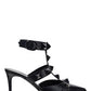 Roman Stud Patent Leather Sandals - Black