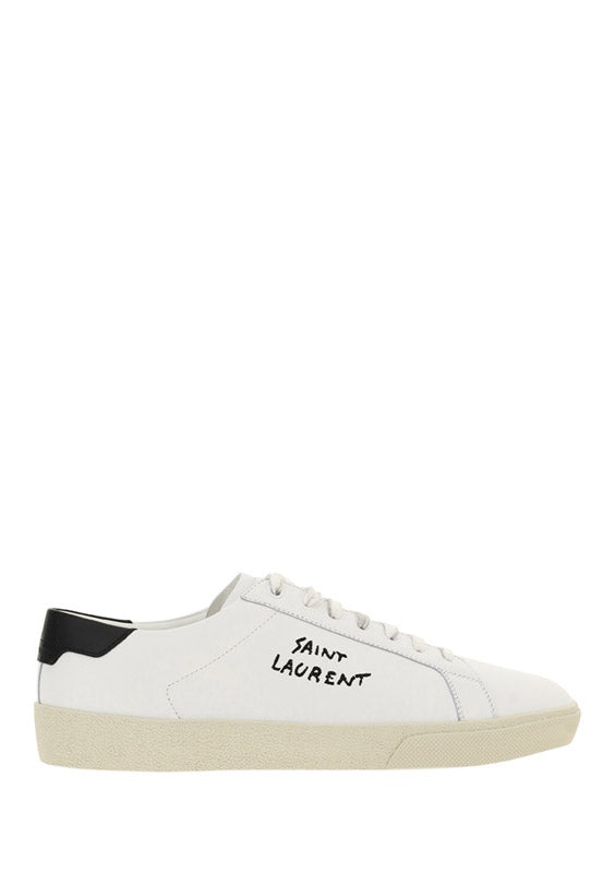 Court Classic SL/06 Embroidered Sneakers in Leather - Optic White.