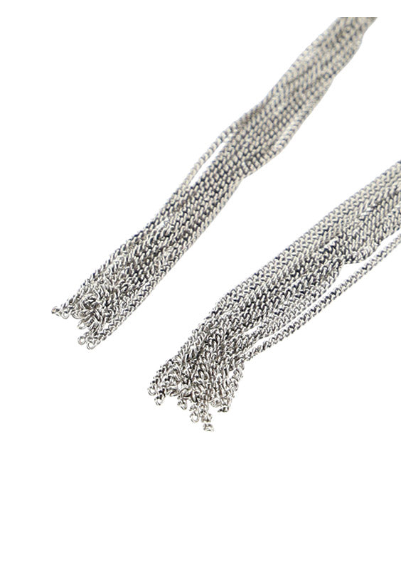 Loulou Earrings With Chain Tassels In Silver Brass - Silver