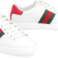 Ace Leather Low-top Sneakers - White/Red/Green