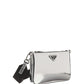 Brushed Leather Shoulder Bag - Silver