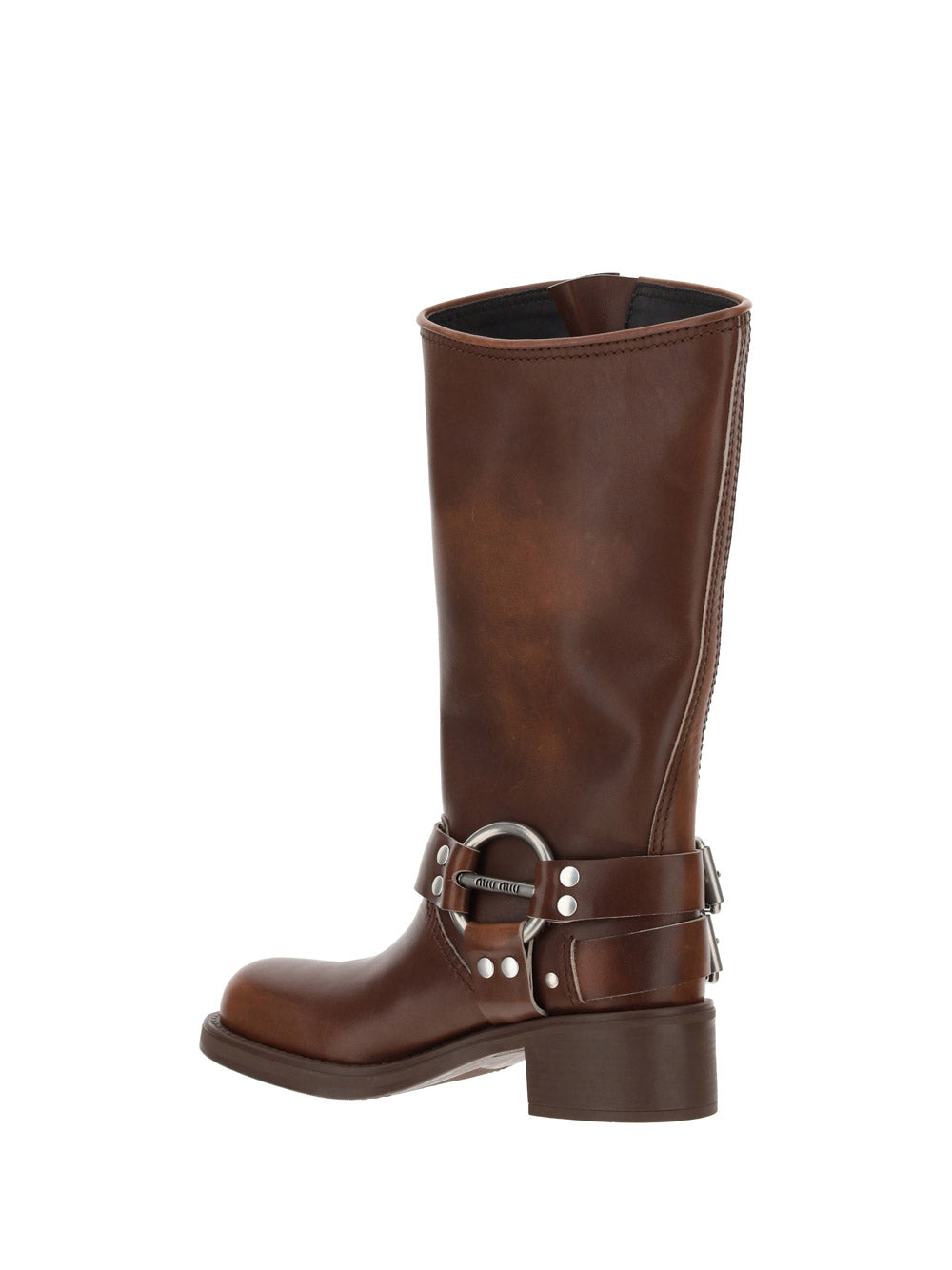 Buckled Knee-high Boots - Brown