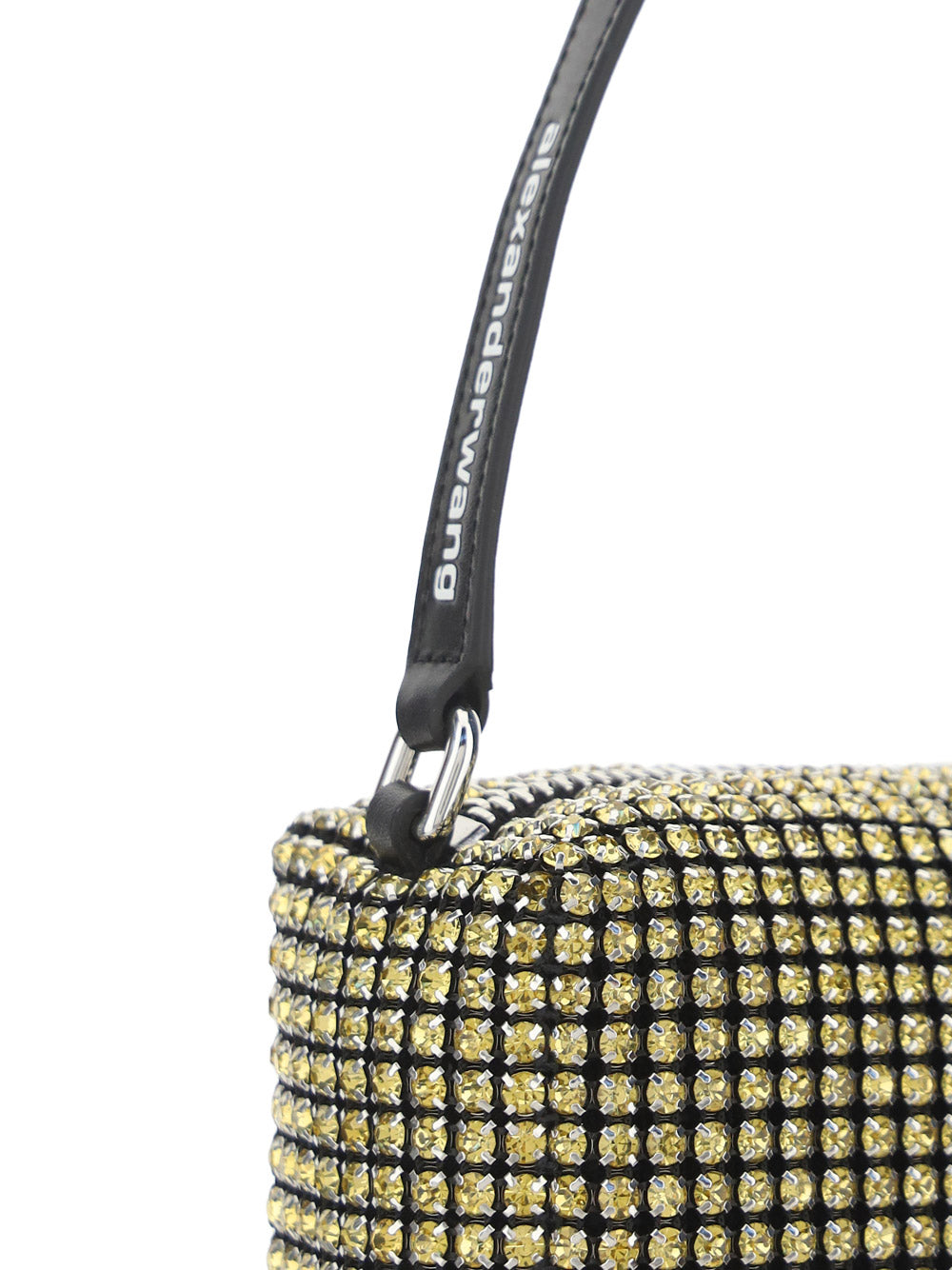 Heiress Medium Pouch in Rhinestone Mesh - Yellow