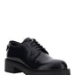 Brushed-Leather Derby Shoes - Black