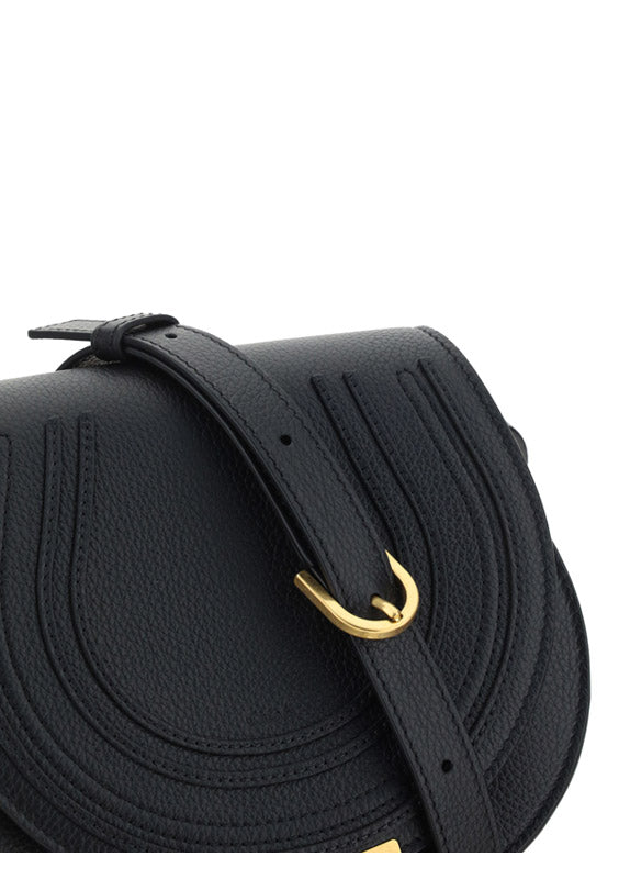 Marcie Small Saddle Bag - Black