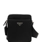 Re-Nylon and Saffiano Leather Shoulder Bag - Black