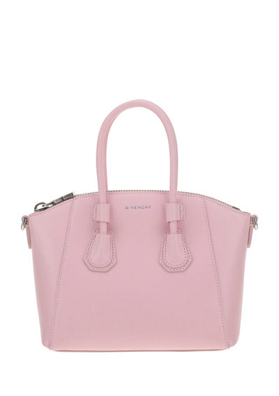 Mini Antigona Sport bag in Leather - Blossom Pink.