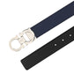 Reversible And Adjustable Gancini Belt - Black \ Navy